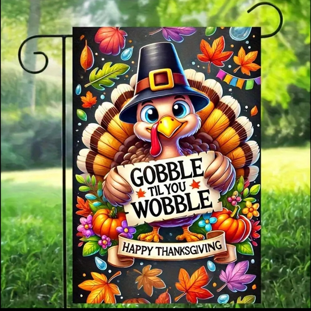 Thanksgiving Garden Flag with Turkey Design, NEW, Funny